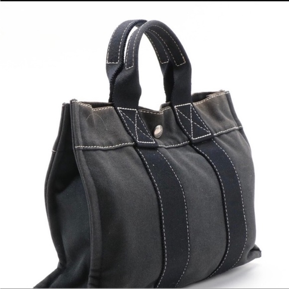 Hermes Authentic Fourre Tout PM Tote in Black Canvas - Picture 6 of 8